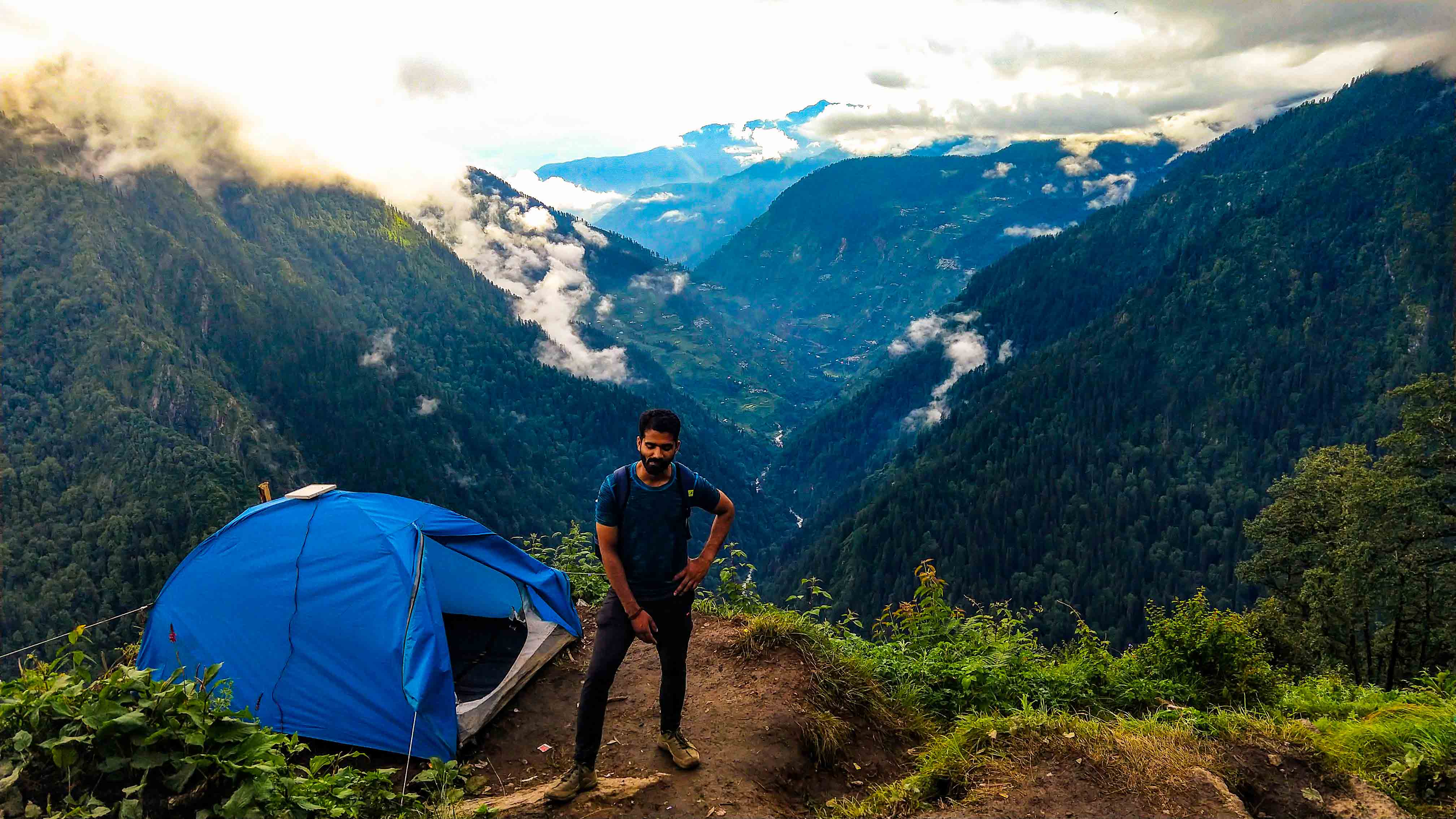 Camping, Tent on Hill, Adventure